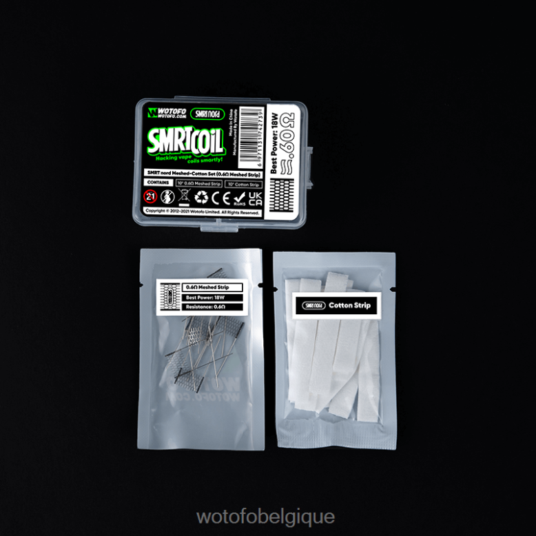 Maille 0,6 ohm + coton Wotofo SMRT ensemble nord en maille de coton - WOTOFO shop online - Z8N2B350
