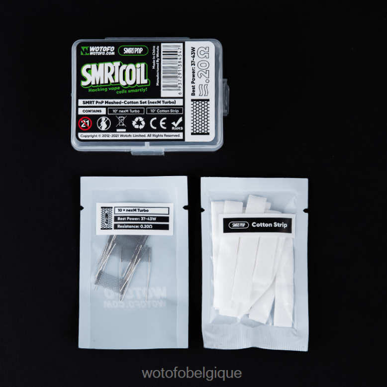 refroidissement nexmesh Wotofo SMRT ensemble en coton et maille pnp - WOTOFO e-cigarette - Z8N2B317
